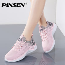 Load image into Gallery viewer, PINSEN 2020 New Fashion Sneakers Women Breathable Mesh High Quality Casual Shoes Woman Lace-Up Basket Femme zapatillas mujer