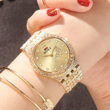 Load image into Gallery viewer, SOXY Women's Watches Flower Butterfly Designed For Women Fashion Rhinestone Gold Wrist Watch Luxury Ladies Watch Bracelet Clock
