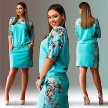 Load image into Gallery viewer, Plus size dresses for women 4xl 5xl 6xl new fashion dresses summer 2020 round neck sleeve print large size fat MM women's dress
