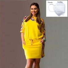 Load image into Gallery viewer, Plus size dresses for women 4xl 5xl 6xl new fashion dresses summer 2020 round neck sleeve print large size fat MM women's dress
