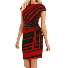 Load image into Gallery viewer, KANCOOLD dress Summer fashion Women's Working Pencil Stripe Party Casual O-Neck Mini high quality dress women 2018MA27

