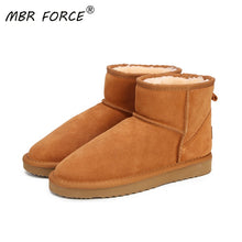 Load image into Gallery viewer, MBR FORCE Australia Women  Snow Boots 100% Genuine Cowhide Leather Ankle Boots Warm Winter Boots Woman shoes large size 34-44
