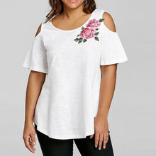 Load image into Gallery viewer, JAYCOSIN blusas Embroidery Appliqued Open women's shirt Fashion Blouse Plus Size Shoulder shirt mar30
